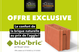 Bannière actualité offre exclusive "le confort de la brique naturelle au prix de l'agglo"